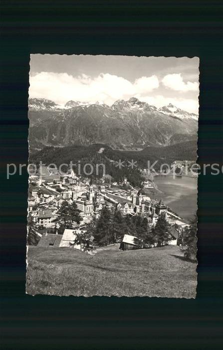 11641149 St Moritz GR Panorama mit Languardkette Moritzersee