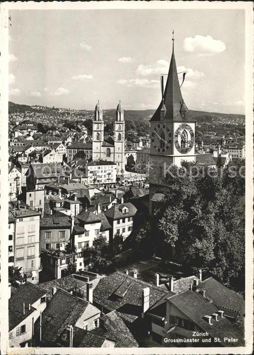 11649988 Zuerich Grossmuenster und St Peter