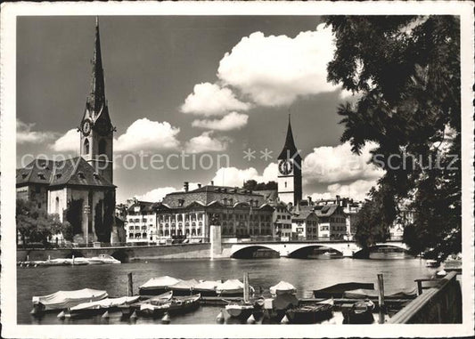 11650101 Zuerich Fraumuenster und St Peter Kirche