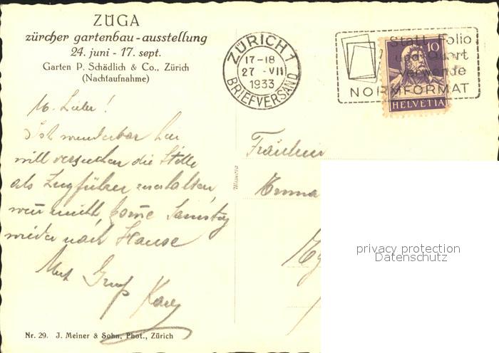 11650388 Zuerich ZueGA 1933 Garten