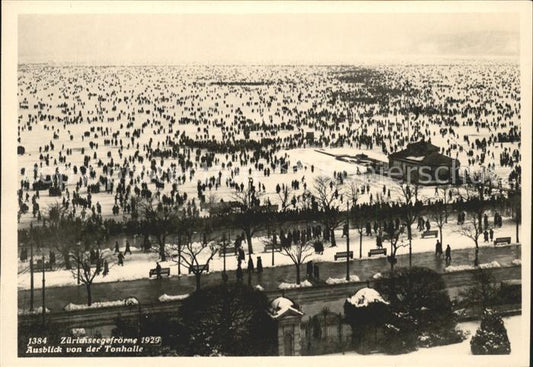 11650616 Zuerichsee Seegfroerni 1929 Blick von der Tonhalle