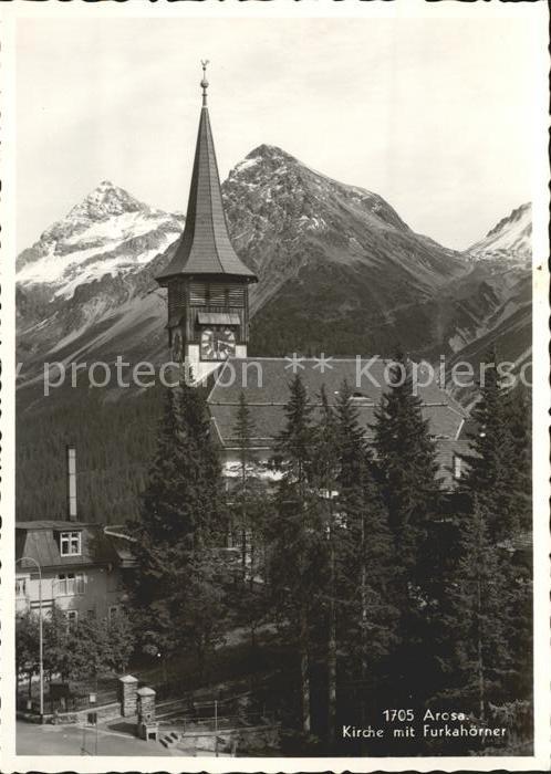 11649561 Arosa GR Kirche mit Furkah?rner