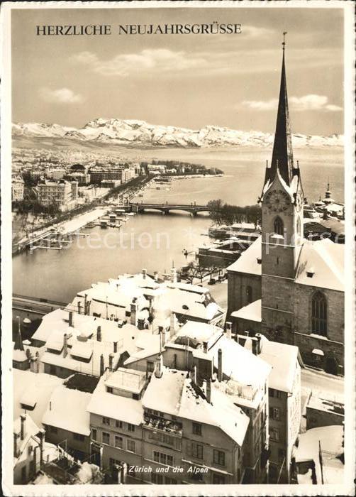 11649623 Zuerich Fliegeraufnahme Altstadt Limmat See Alpen