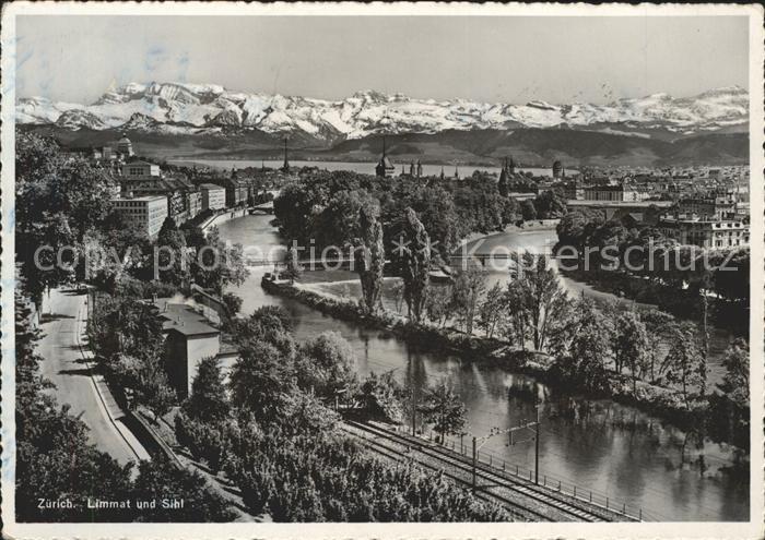 11657745 Zuerich Limmat Sihel See Alpen