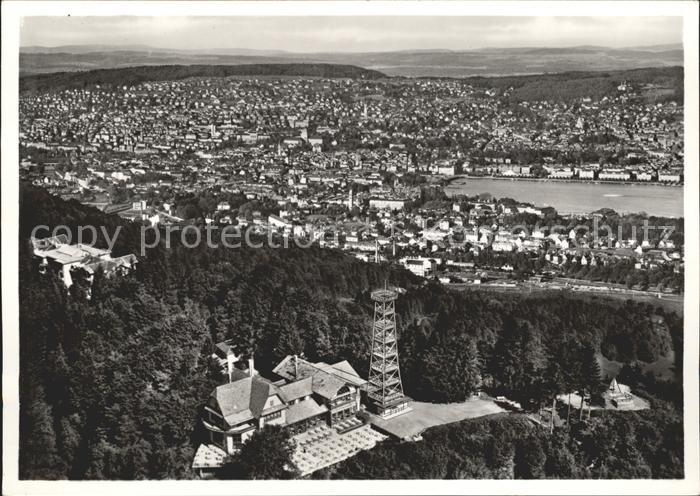 11657867 Uto Kulm Fliegeraufnahme Grossrestaurant Uetliberg Zuerichsee Alpen