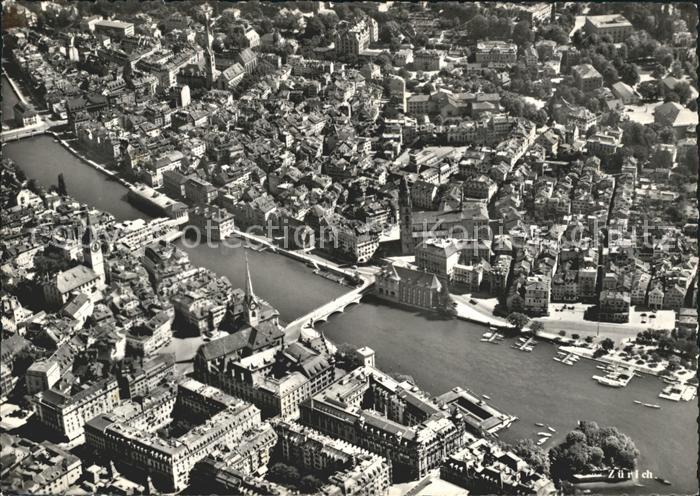 11658195 Zuerich Fliegeraufnahme mit Limmat und Bruecken