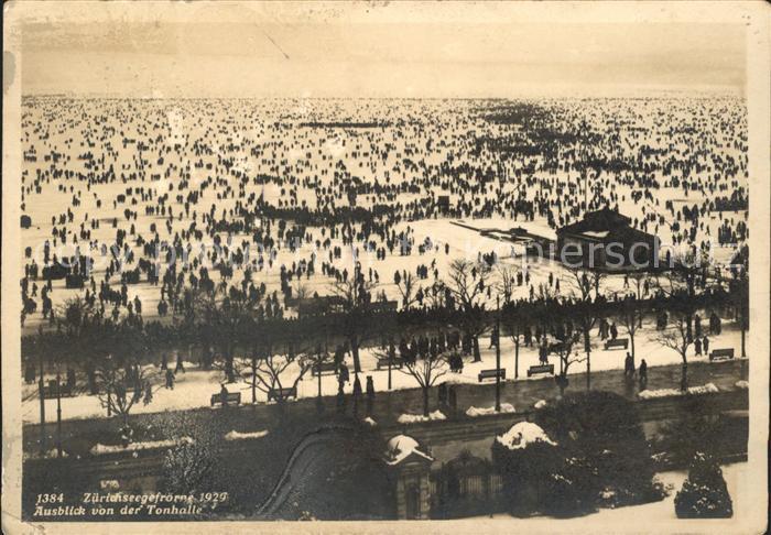 11658209 Zuerich Zuerichseegefroerne 1929 Blick von Tonhalle