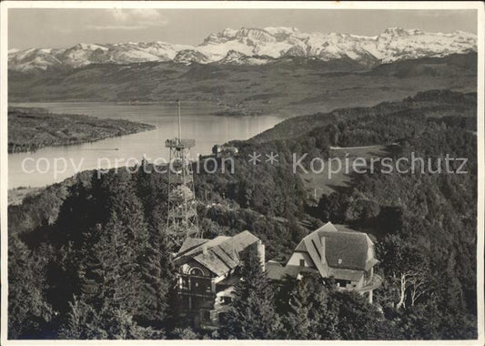 11665995 Uetliberg Zuerich Restaurant Uto Kulm mit Zuerichsee und Glarner Alpen