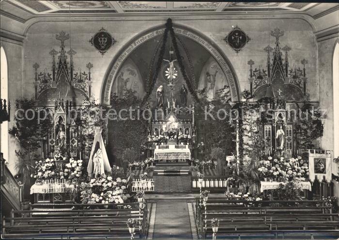 11665997 Affoltern Zuerich Kath Kirche im Festschmuck der Fatimawoche 1955