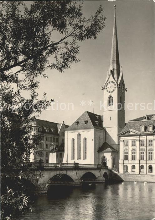 11666280 Zuerich Fraumuenster mit Muensterbruecke