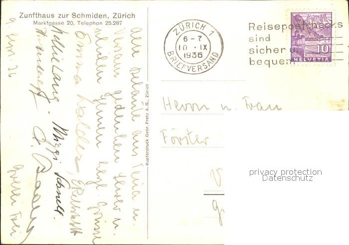 11666358 Zuerich Zunfthaus zur Schmiden Gastraum