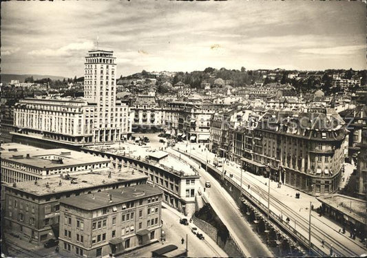 11654789 Lausanne VD Le Grand Pont et la Tour Bel Air