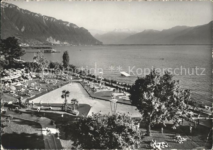 11654834 Montreux VD La piscine du Casino et des Dents du Midi