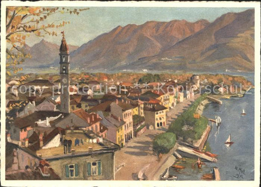 11655181 Ascona TI Panorama Kuenstlerkarte