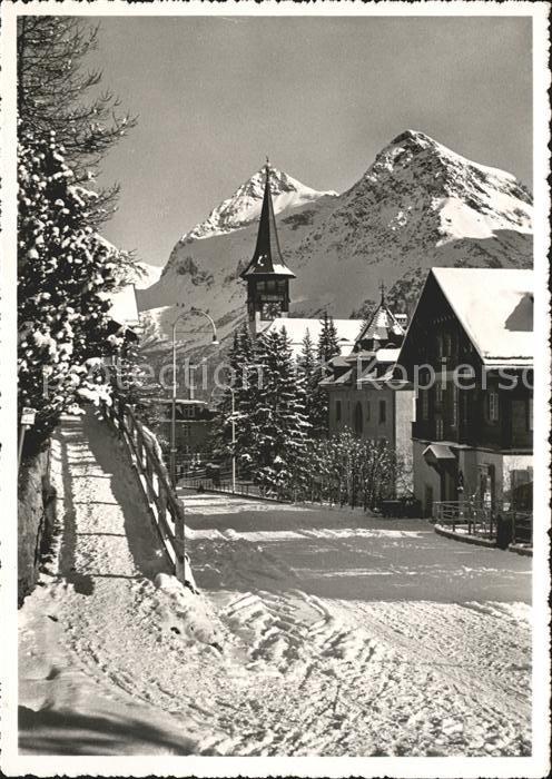 11655274 Arosa GR Dorfkirche mit Furkahoerner