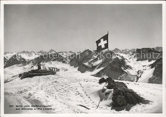 11655449 Arosa GR Blick vom Weisshorngipfel auf Silvretta und Piz Linard