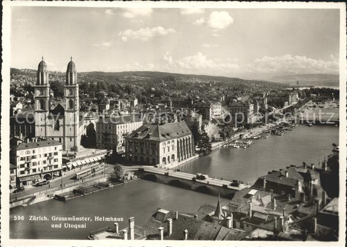 11655519 Zuerich Grossmuenster Helmhaus und Utoquai