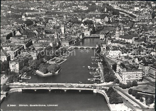 11655547 Zuerich Quaibruecke Fliegeraufnahme