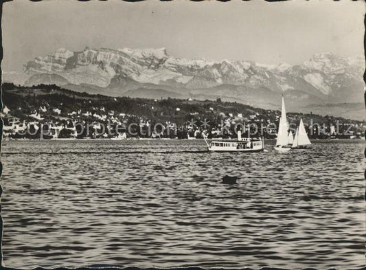 11655548 Zuerich Blick auf See und Alpen