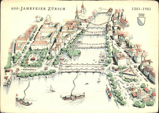 11655900 Zuerich 600 Jahr Feier Stadtbild