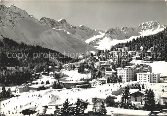 11655989 Arosa GR Skigebiet Obersee mit Dorf