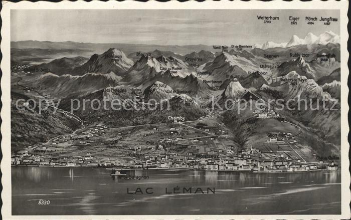 11651630 Montreux VD Lac Leman et les Alpes vu a vol d oiseau