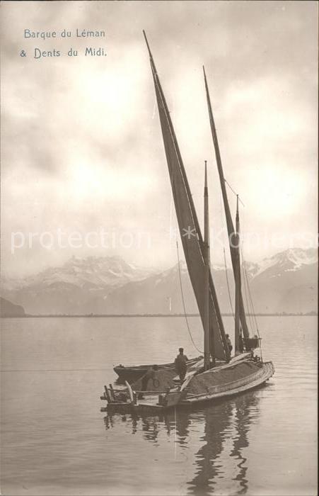 11651654 Lausanne VD Barque du Lac Leman et Dents du Midi Alpes