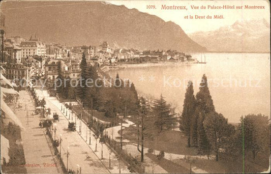 11651725 Montreux VD Vue du Palace Hotel et Dents du Midi Lac Leman