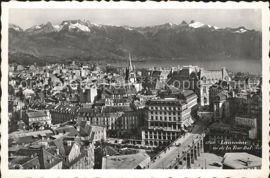 11651736 Lausanne VD Vu de la Tour Bel Air Lac Leman et les Alpes