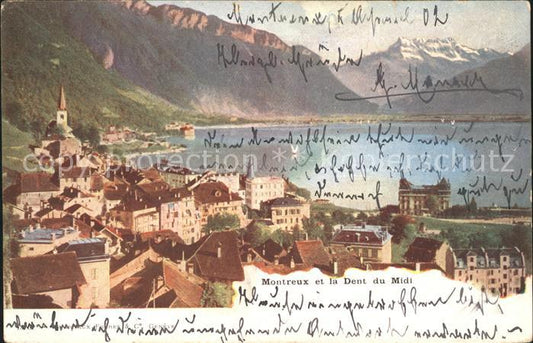 11651797 Montreux VD Vue generale Lac Leman et Dents du Midi