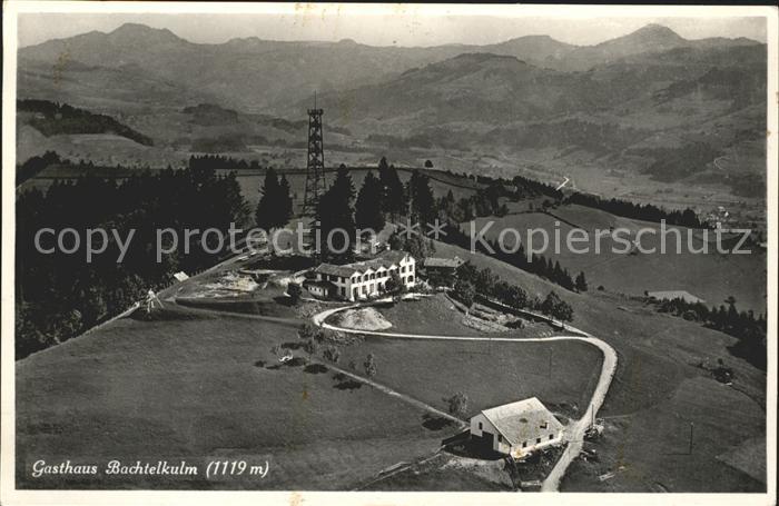 11651942 Hinwil Gasthaus Bachtelkulm Alpenpanorama Fliegeraufnahme