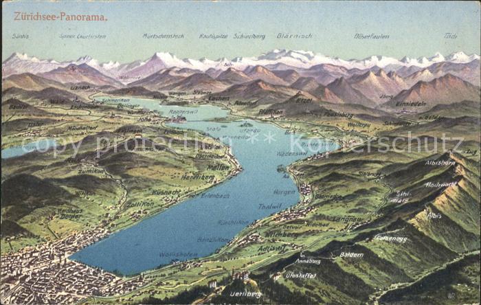 11651982 Zuerichsee Panorama Alpen aus Vogelperspektive