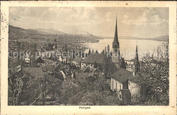 11651986 Horgen ZH Ortsansicht mit Kirche Zuerichsee