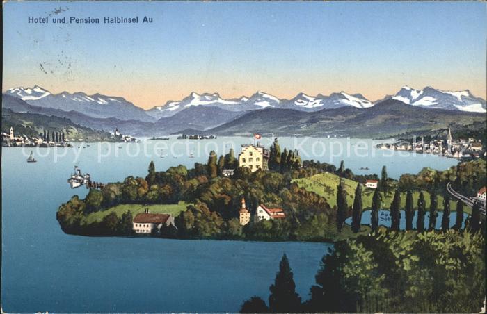 11651992 Au ZH Hotel Pension Halbinsel Au Zuerichsee Alpenpanorama