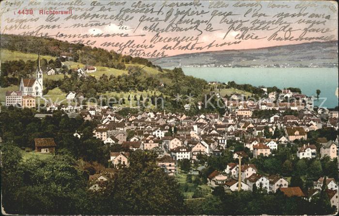 11652230 Richterswil Panorama mit Zuerichsee