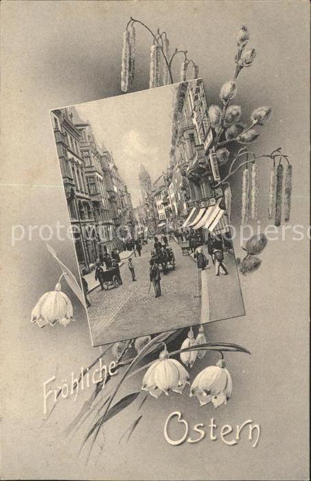 11652246 Zuerich Innenstadt Pferdedroschke Osterkarte Blumen