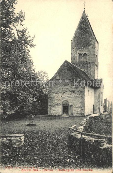 11659647 Insel Ufenau Ufnau Zuerichsee SZ Huettengrab und Kirche