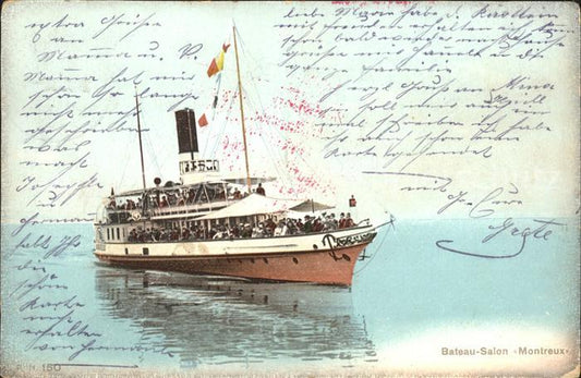 11663145 Montreux VD Bateau-Salon avec carte d'artiste du Léman