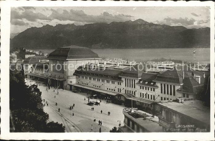 11663148 Lausanne VD La Gare et les Alpes avec Lac Léman