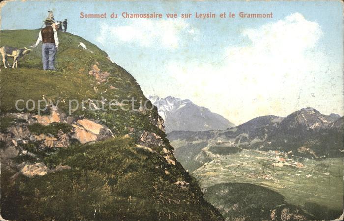 11663224 Montreux VD Sommet du Chamossaire vur sur Leysin et le Grammont