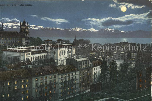 11660720 Lausanne VD au clair de lune