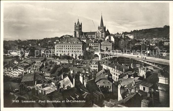 11660722 Lausanne VD Pont Bessières et la Cathédrale