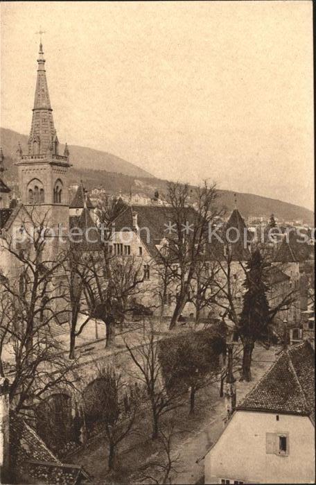 11665086 Neuchâtel NE Terrasse de la Collégiale et Château Vue de la Tour des Pr