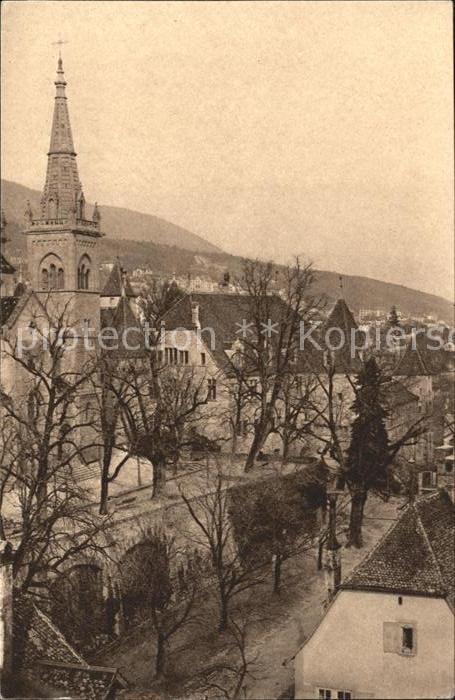 11665107 Neuchatel NE Terrasse de la Collegiale et Chateau Vue de la Tour des Pr