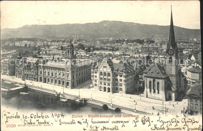 11667647 Zuerich Stadthausquai und Uetliberg