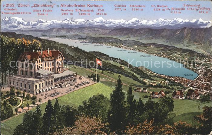 11667651 Zuerichsee Relief Panoramakarte mit Kurhaus