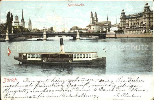 11667683 Zuerich Quaibruecke Faehrschiff