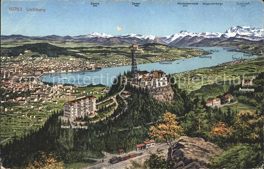 11667712 Zuerich mit Uetliberg Hotel Uetliberg Hotel Uto Kulm und Zuerichsee