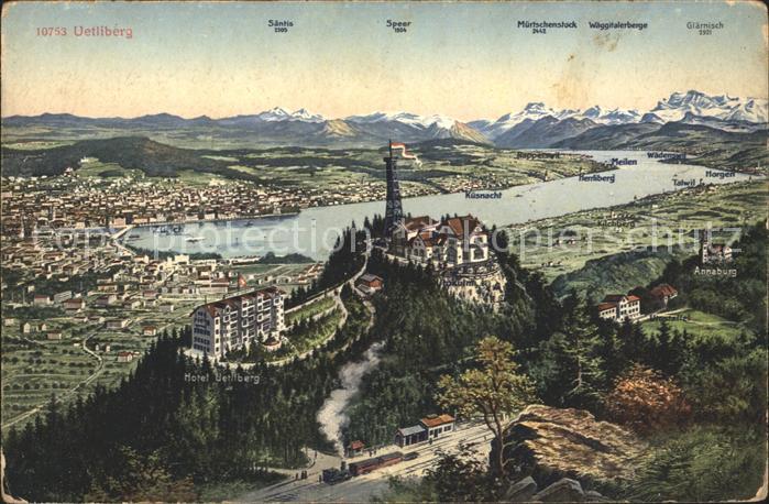 11667741 Uetliberg Zuerich Hotel Uetliberg und Uto Kulm mit Zuerichsee und Alpen