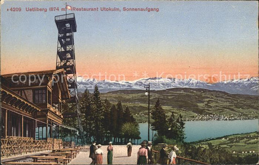 11667810 Uetliberg Zuerich Restaurant Uto Kulm Aussichtsturm Sonnenaufgang